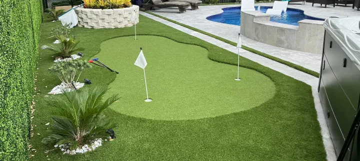 Backyard putting green